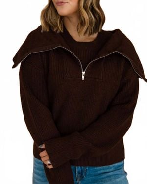 Thread & Supply Josie Half Zip Pullover - Black