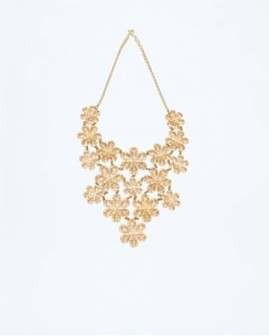 Avenue Chic Statement Lace Necklace - White