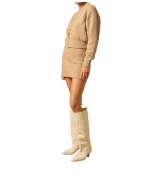 MON RENN Pier Knit Skirt - White