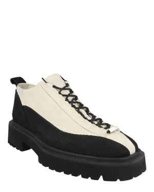 Ferragamo Atlante Two-Tone Suede Ankle Boots - Black