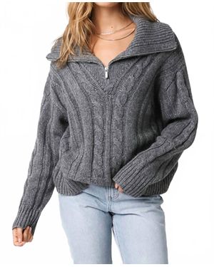 Olivaceous Sienna Zip Sweatshirt - Gray