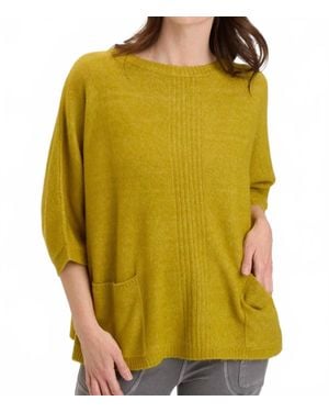 XCVI Crewneck Poncho Sweater - Yellow