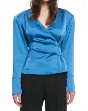 Oval Square Dance Blouse - Blue