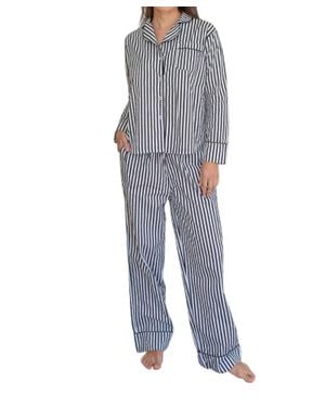 Denise Rae Zee Zee Long Sleeve Set Pajama - Blue