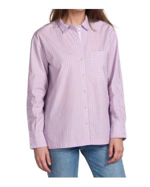Johnny Was Giana Relaxed Pocket Shirt - Purple