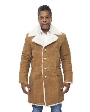 Infinity Leather Warm Sheepskin Trench Coat-Lewes - Natural