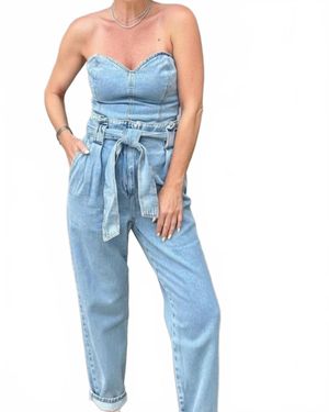 dress to Suz Strapless Jumpsuit - Blue