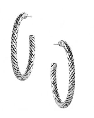 Montana Silversmiths Subtle Rope Style Hoop Earrings - Metallic