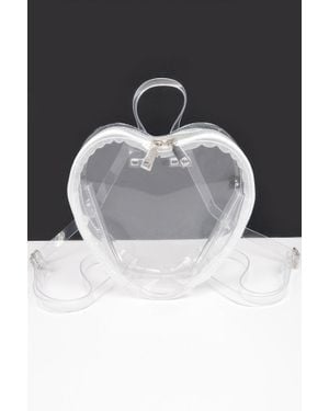 Fashnzfab Heart Shape Clear Backpack - Black