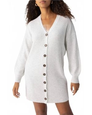 Sanctuary Button Front Sweater Dress - White