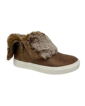 Very G Plusher Faux Fur Trim Sneaker - Brown
