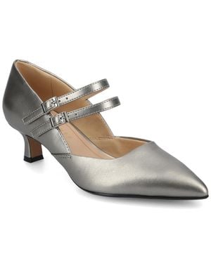 Journee Collection Carnation Kitten Heel Mary Jane Pumps - Metallic