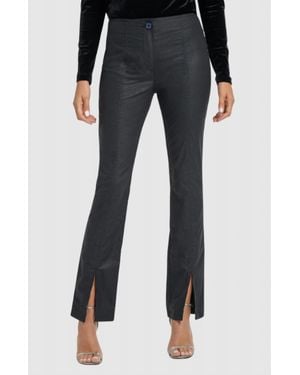 Anatomie Dominica Snake Embossed Slit Ankle Pant - Black