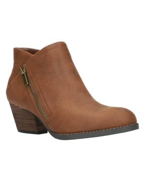 Bella Vita Bobbi Booties Side Zip Ankle Boots Lion239 - Brown