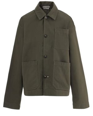 JW Anderson Army Cotton Jacket With Button Closure And Logo Detail - Green