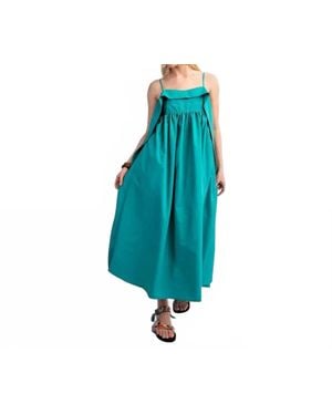 Style USA Open Back Midi Dress - Blue