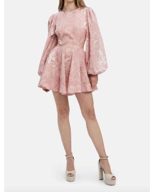 Bardot Mila Broderie Mini Dress - Pink