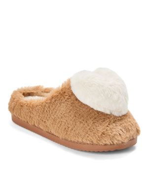 Dearfoams Rosie Furry Icon Clog Slipper - Natural