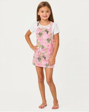 Lilly Pulitzer Girl's Varney Overall Dress - Red