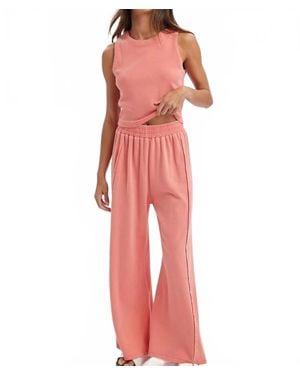 Wishlist Sunny Daze Tank Top And Wide Leg Pants Set - Red