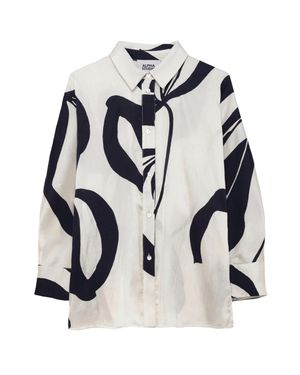 Alpha Studio Camicia Kimono Crikle Flower - Multicolor