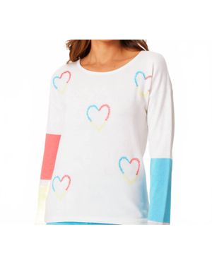 French Kyss Heart Scoop Neck Top - White