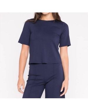 Ripley Rader Ponte Knit Short Sleeve Top - Blue