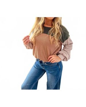 Lovely Melody Keeley Corded Color Block Top - Blue