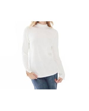 Fdj Long Sleeve Mock Neck - White