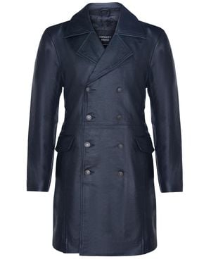 Infinity Leather Cowhide Leather Peacoat-Cordoba - Blue