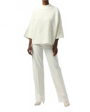 Joseph Ribkoff Textured Mock Neck Sweater - White