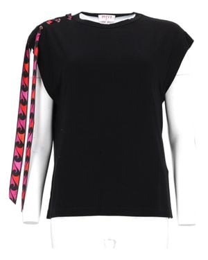 PUCCI Iride Viscose-Blend Ribbon T-Shirt - Black