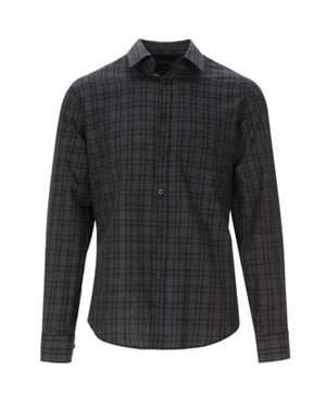 Flag & Anthem Long Sleeve Checker Button Up Shirt - Black