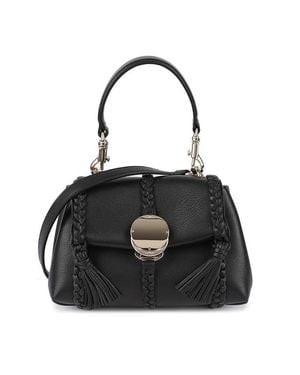 Chloé Grained Leather Penelope Mini Soft Shoulder Bag - Black