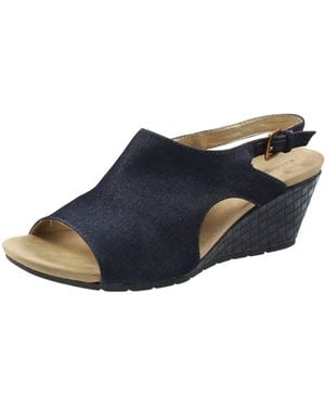 Bandolino Galatee Buckle Manmade Wedge Heels - Blue