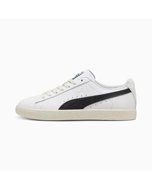 PUMA Clyde 39870301 Sneakers Leather Lace-Up Lifestyle Shoes - White