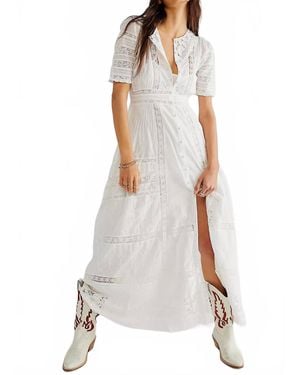 LoveShackFancy Kylen Victorian Lace Maxi Dress - White