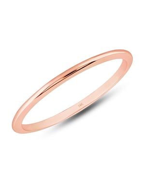 MAX + STONE 14K, Or Rose 1Mm Thin Wedding Band Dainty Stacking Ring - Pink