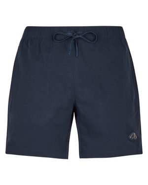 Moose Knuckles Dark Swim Shorts With Logo Patch - Blue