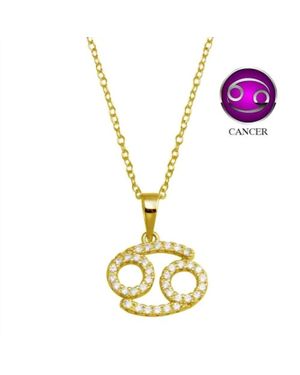Silver Depot Cancer Necklace With Beautiful Cubic Zirconia Adornment - Metallic