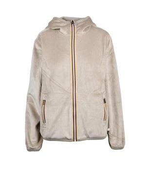 K-Way Soft Velvet Hooded Sweatshirt - Natural