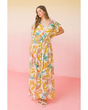 TRUEDAMES A Printed Woven Maxi Cover Up - Pink