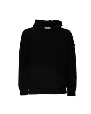 Stone Island Kangaroo Pocket Organic Cotton Hoodie - Black