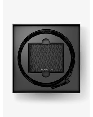 Michael Kors Signature Logo Wallet And Belt Gift Set - White