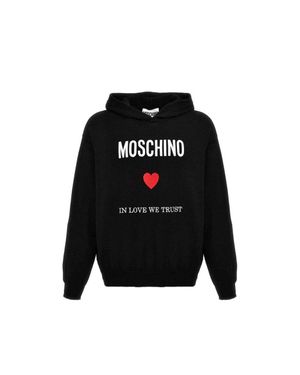 Moschino Love We Trust Hooded Sweatshirt - Black