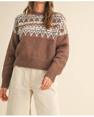 Miou Muse Love Is A Game Aztec Sweater - Brown