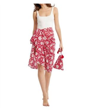 MILLE Floral Sarong Wrap - Red