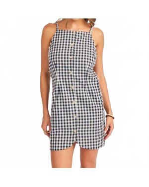 Sadie & Sage Mustang Gingham Buttoned Mini Dress - Black