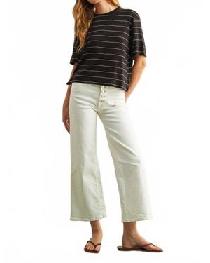 Miou Muse Stripe Cotton Linen Top - Multicolor