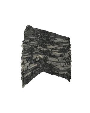 The Mannei Textured Ruched Skirt With Silk - Black